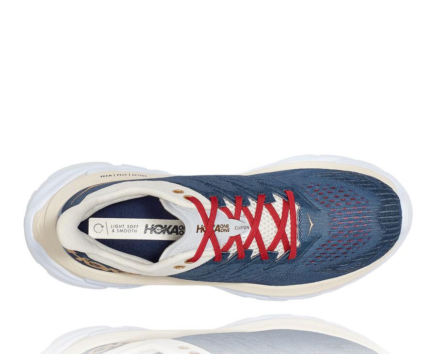 Hoka One One Clifton Edge Löparskor Herr - Blå/Vita - AYKHT-6830